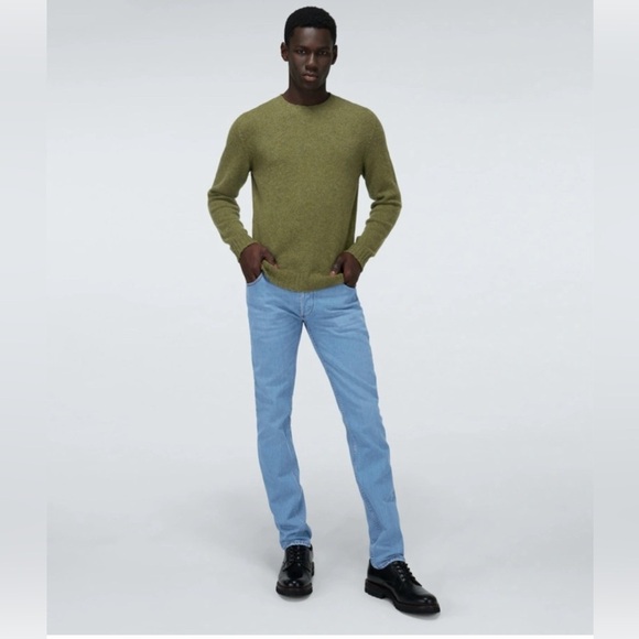 THOM SWEENEY Five Pocket slim-leg jeans Light Blue Denim wash size W33xL35